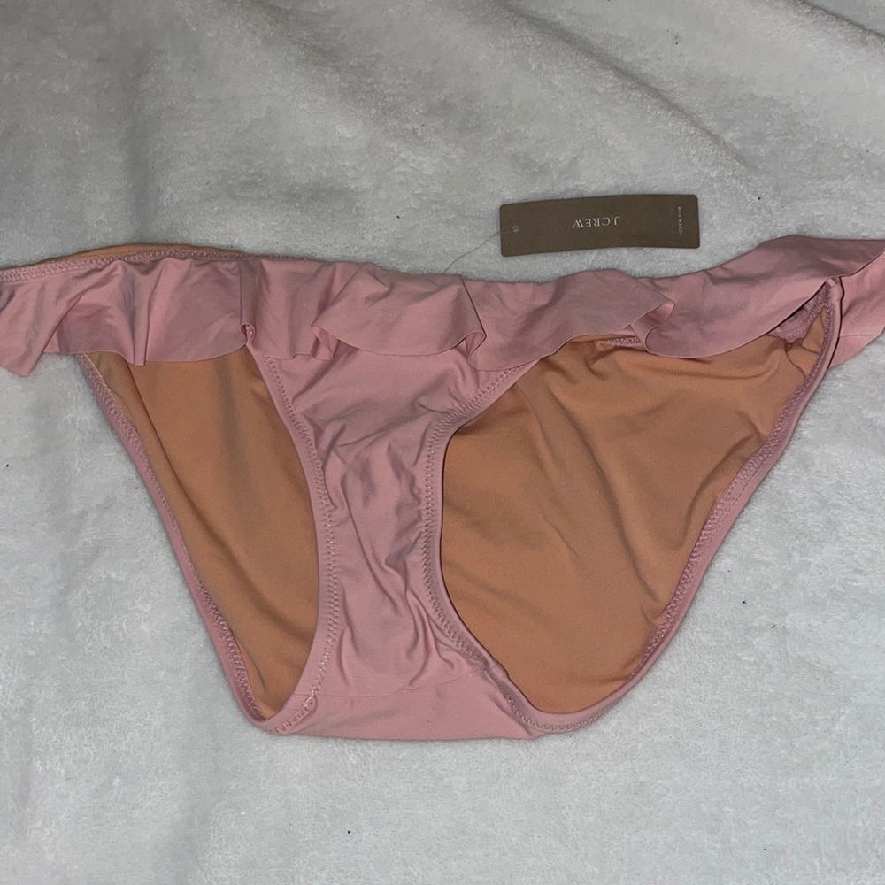 J.Crew brand new pink ruffle bikini bottoms